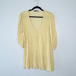 Audrey 3+1 Yellow Floral‎ Slip Mini Dress Size Large